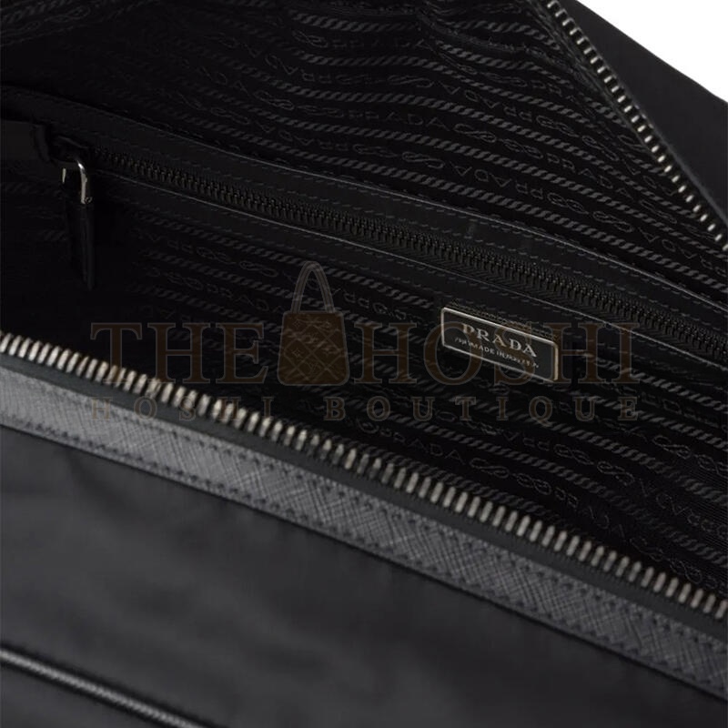 Pra*a RE-NYLON AND SAFFIANO LEATHER TOTE TRAVEL BAG 2VC013 (55*33*27cm) Master Quality