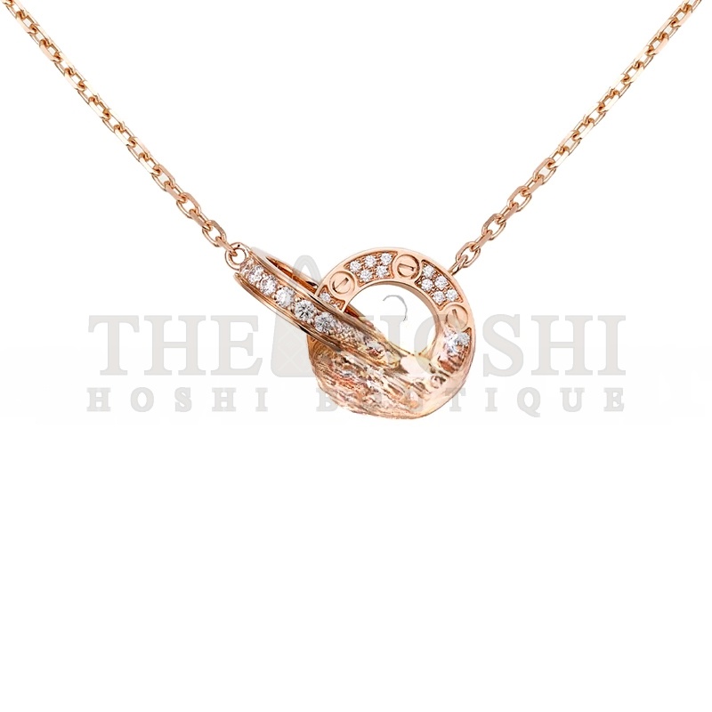 Ca*t1er LOVE NECKLACE, PAVED B7224528 Master Quality