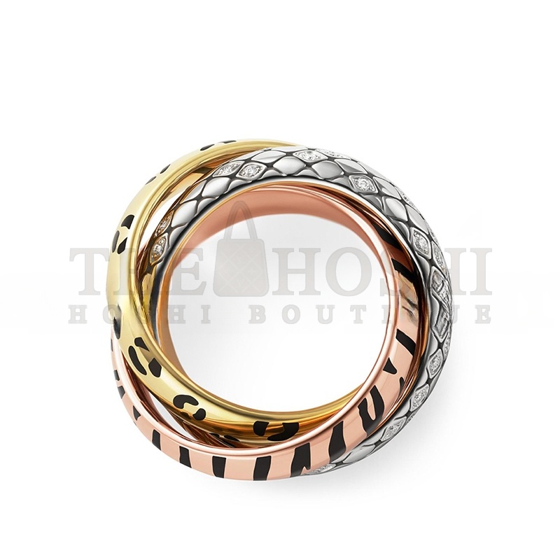Ca*t1er LACQUERED GOLD AND SEMI-PAVÉD D1am0nd TRINITY RING CRB4241700 Master Quality