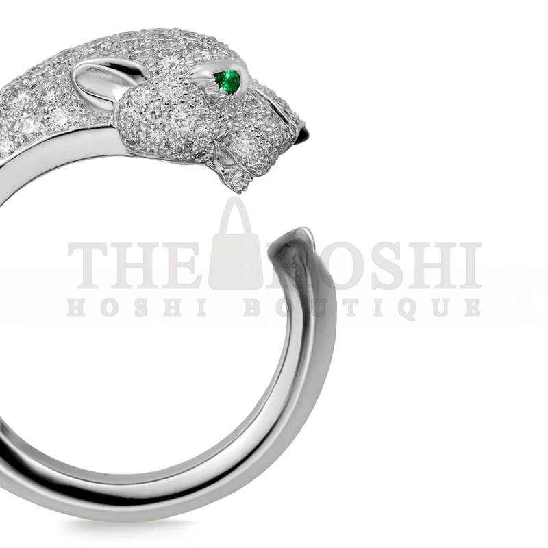 Ca*t1er PANTHÈRE DE Ca*t1er RING, MEDIUM MODEL, SEMI-PAVED N4224900 Master Quality