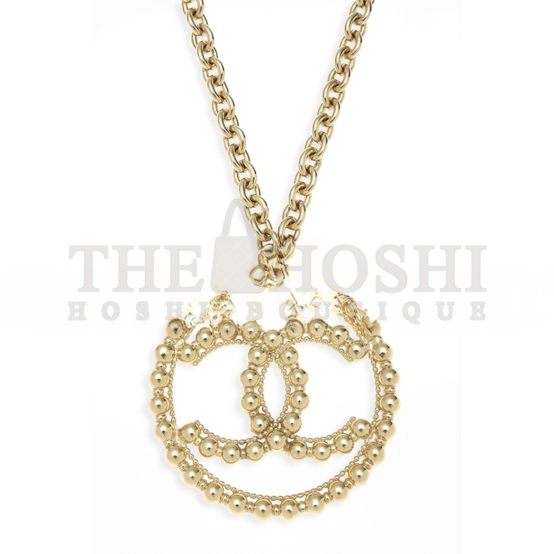Ch**el GOLD GOLD CC CIRCLE NECKLACE FF8175 Master Quality