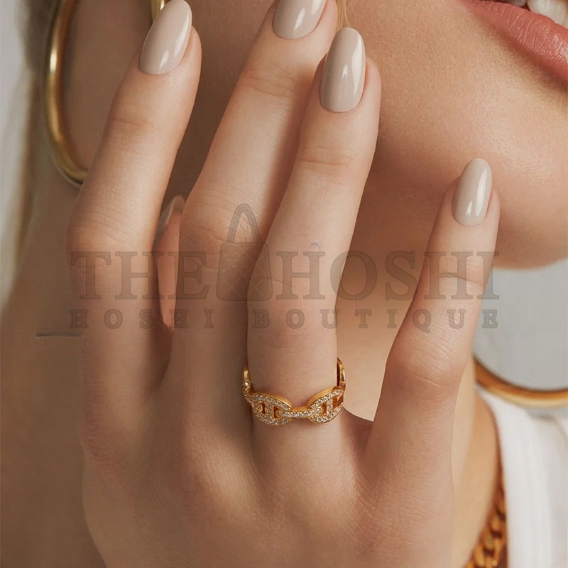 H**me5 PIG NOSE FARANDOLE RING IN GOLD Master Quality