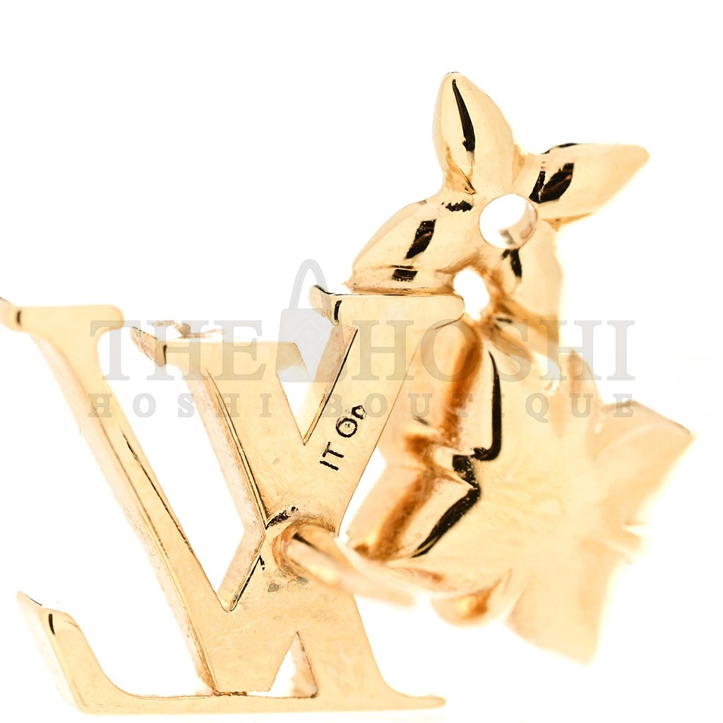 L0vis Vvtt0n METAL CRYSTAL LOULOUGRAM MONOGRAM FLOWERS EARRINGS GOLD M00786 Master Quality