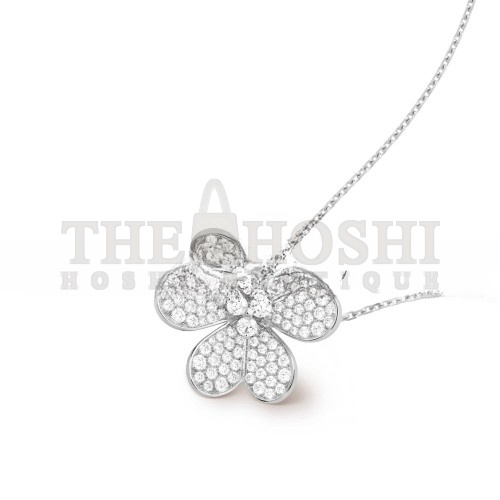 V*n Cl**f ARPELS FRIVOLE CLIP PENDANT, VERY LARGE MODEL - WHITE GOLD, D1am0nd VCARP6L600 Master Quality