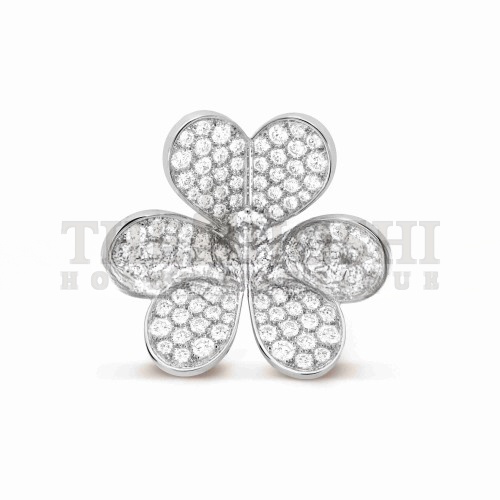 V*n Cl**f ARPELS FRIVOLE CLIP PENDANT, VERY LARGE MODEL - WHITE GOLD, D1am0nd VCARP6L600 Master Quality