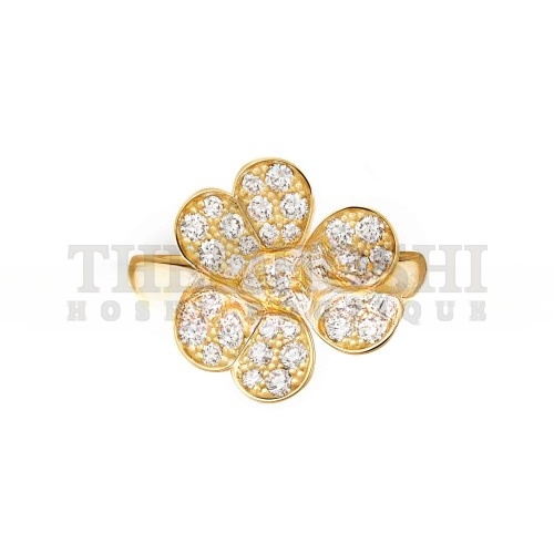 V*n Cl**f ARPELS FRIVOLE RING, 1 FLOWER, SMALL MODEL - YELLOW GOLD, D1am0nd VCARP2V000 Master Quality
