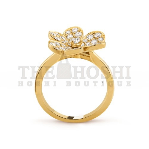 V*n Cl**f ARPELS FRIVOLE RING, 1 FLOWER, SMALL MODEL - YELLOW GOLD, D1am0nd VCARP2V000 Master Quality