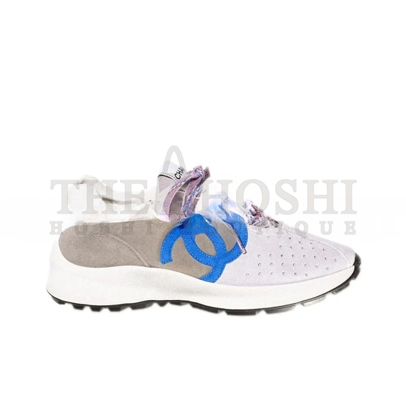 Ch**el SNEAKERS SUEDE KIDSKIN LIGHT PURPLE, BLUE &amp; DARK GRAY G39074 X56563 K4279 Master Quality
