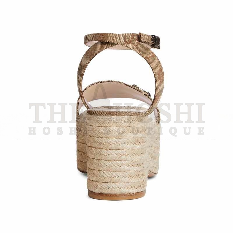 Gvc*1 LADY HORSEBIT GG PLATFORM ESPADRILLE SANDALS 816692 Master Quality