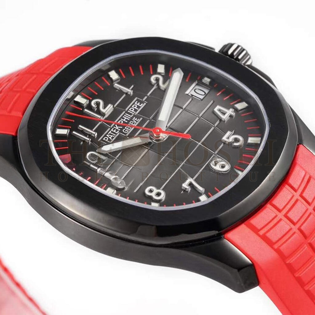 Pat*k Phi1i*pe AQUANAUT‘BLACK VENOM’BLACK DIAL ON RED RUBBER STRAP40MM WATCH 5167A Master Quality