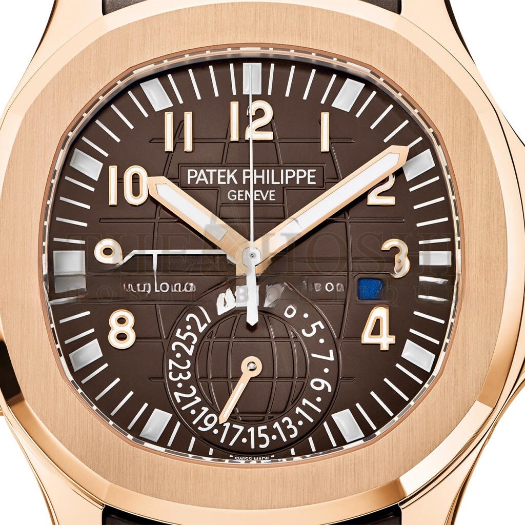 Pat*k Phi1i*pe AQUANAUT ROSE GOLD TRAVEL TIME BROWN DIAL COMPOSITE MEN’S 41MM WATCH 5164R-001 Master Quality