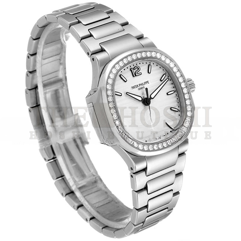 Pat*k Phi1i*pe NAUTILUS SILVER DIAL D1am0nd STEEL LADIES WATCH 7018 32MM Master Quality